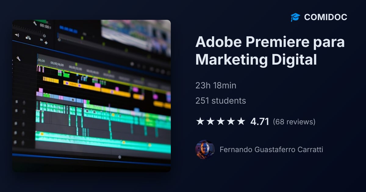 Adobe Premiere para Marketing Digital - Course Details | Comidoc